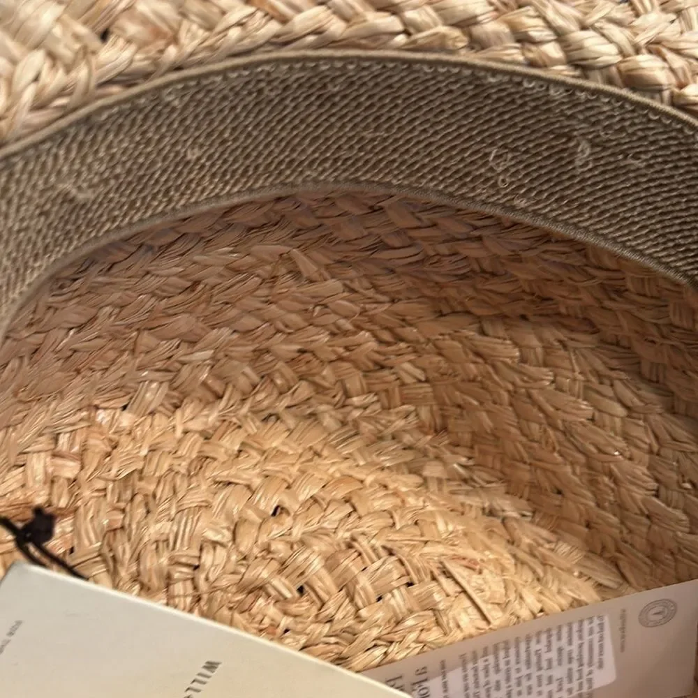 Will + Bear Tan Raffia Straw Unisex Hat(Size Large)